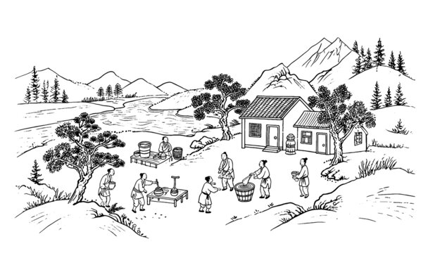 古代人物手工制作場(chǎng)景圖