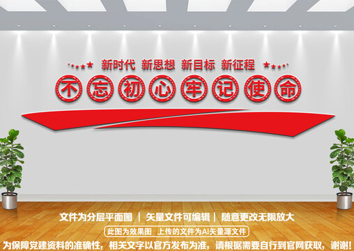 不忘初心文化墻
