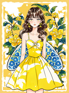卡通少女插畫