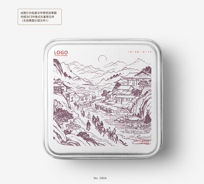 茶馬古道茶葉罐標(biāo)簽普洱茶禮盒設(shè)計(jì)模板矢量
