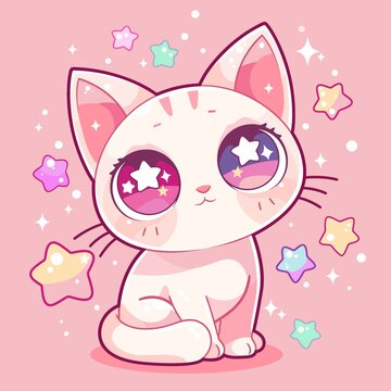 矢量卡通小貓
