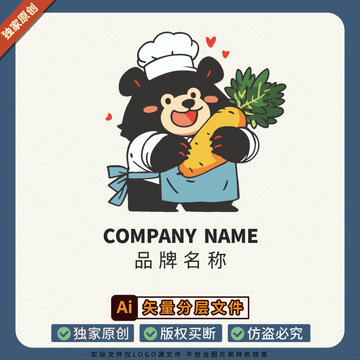小熊零食店貼紙潮牌冰箱貼LOGO標志美食
