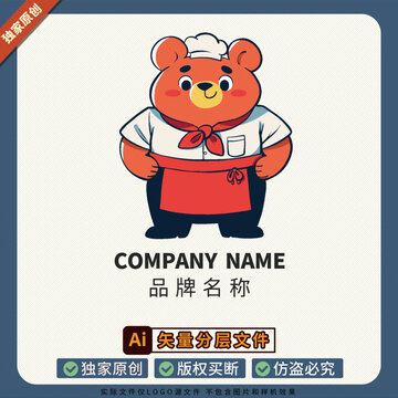 零食店貼紙小熊美食LOGO標(biāo)志冰箱貼貼紙