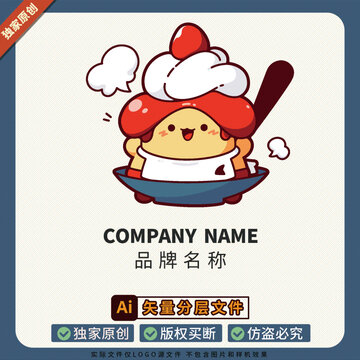 卡通甜品LOGO標志圖案美食文創(chuàng)美食