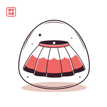 矢量插圖簡約衣服女式裙子