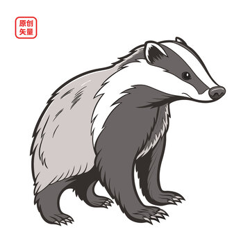 矢量插圖人動(dòng)物簡(jiǎn)約獾