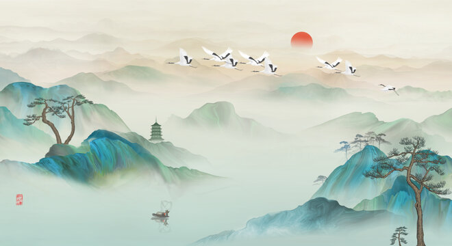 水墨山水畫
