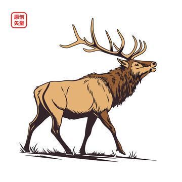 矢量插圖動物雄鹿