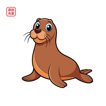 矢量插圖動物卡通海豹