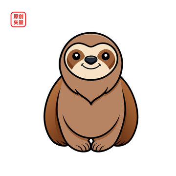矢量插圖動物卡通樹懶