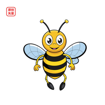 矢量插圖動(dòng)物卡通小蜜蜂