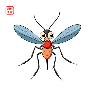矢量插圖動物昆蟲卡通蚊子
