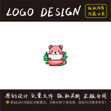 小狗兔涂鴉logo設(shè)計