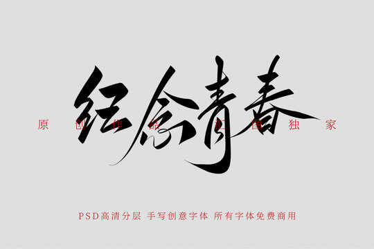 紀念青春手寫創(chuàng)意字體
