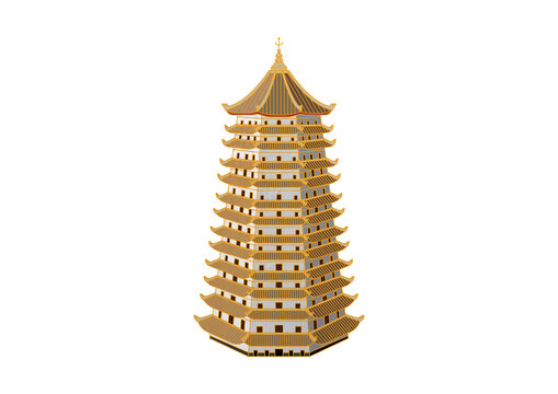 杭州地標(biāo)六和塔矢量插畫(huà)