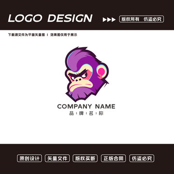 卡通猩猩logo標(biāo)志