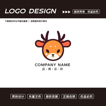 卡通鹿logo標(biāo)志
