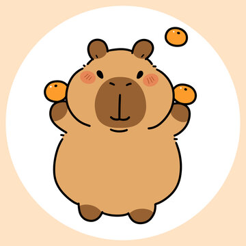 卡通卡皮巴拉插畫(huà)圖案