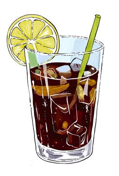 冰鎮(zhèn)可樂插畫素材