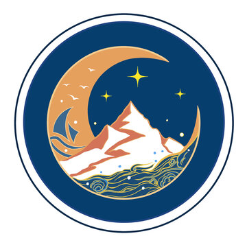 月亮和雪山
