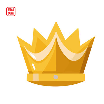 矢量插圖簡約金色王冠