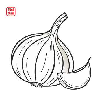 矢量插圖蔬菜調味品大蒜
