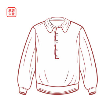 矢量插圖衣服簡約線條毛衣