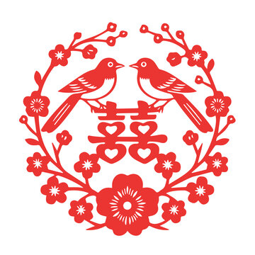 喜鵲喜剪紙