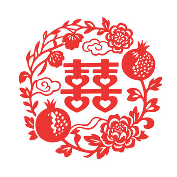 剪紙喜靜電貼