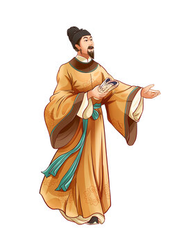 唐代詩(shī)人杜甫插畫