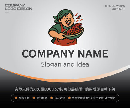 胖廚娘大媽阿姨LOGO麻辣餐飲