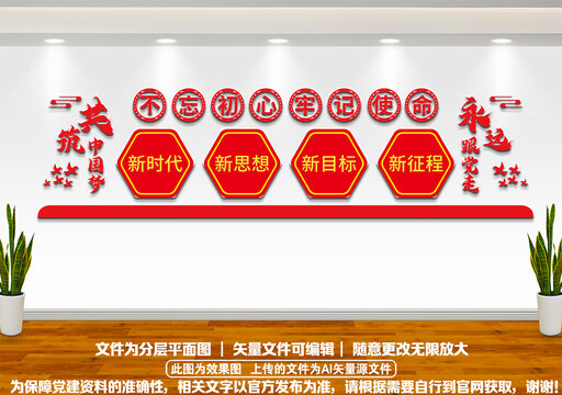不忘初心文化墻