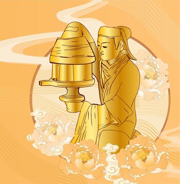 長信宮燈插畫