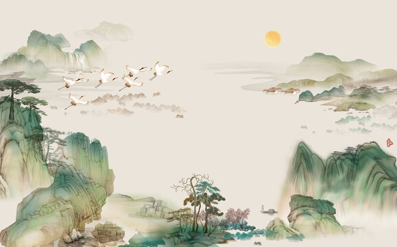 水墨山水國(guó)畫