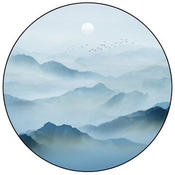 新中式山水圖