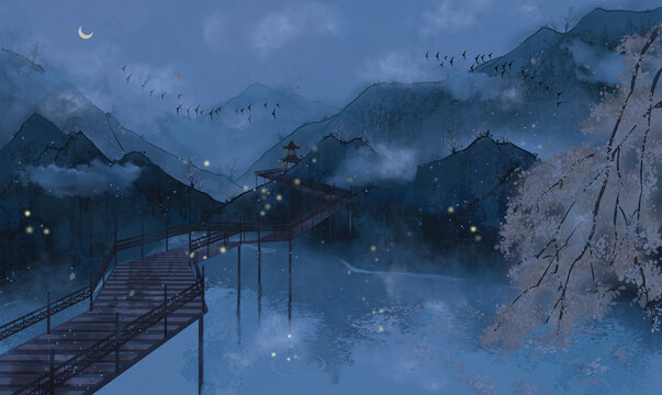 青山綠水夜