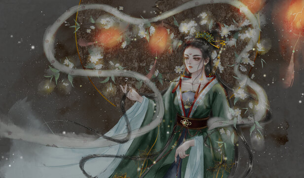 花燈微透夜
