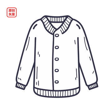 矢量插圖服裝簡約線條羊毛衫