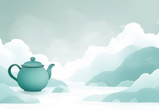 浮空茶壺山水圖