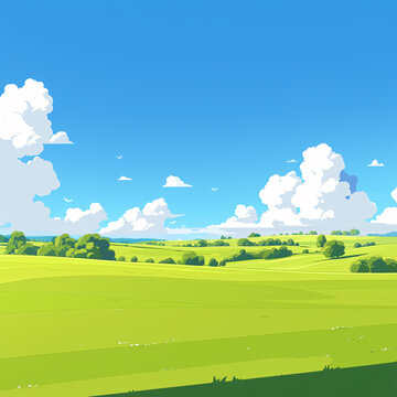綠色卡通風(fēng)景背景