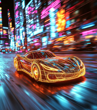 未來跑車夜街飛馳