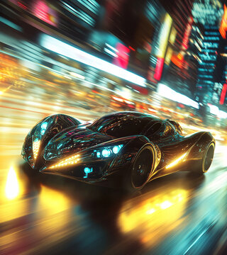 未來跑車夜街飛馳