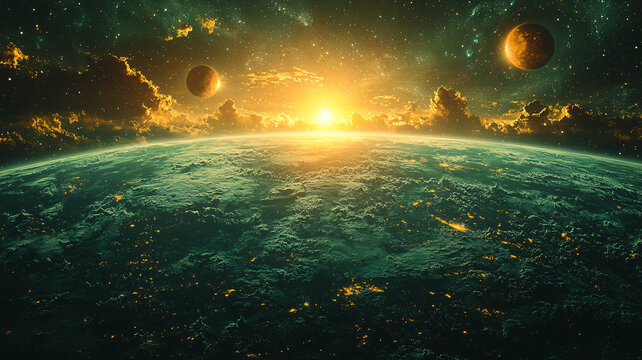 巨行星與星系背景