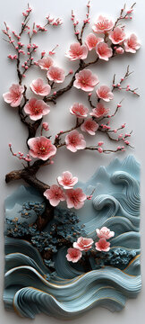 櫻花波浪枝