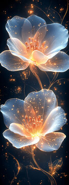 金色光芒花卉葉