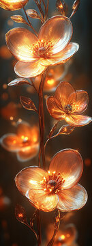 金色光芒花卉葉