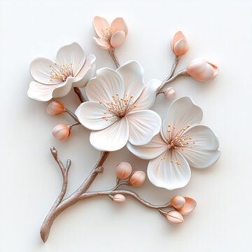 白桃梅花三維畫(huà)