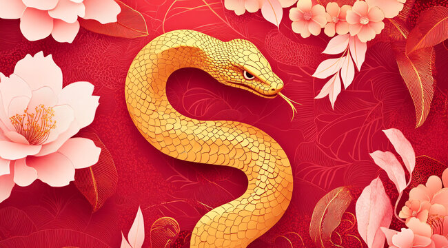 金蛇剪紙圖