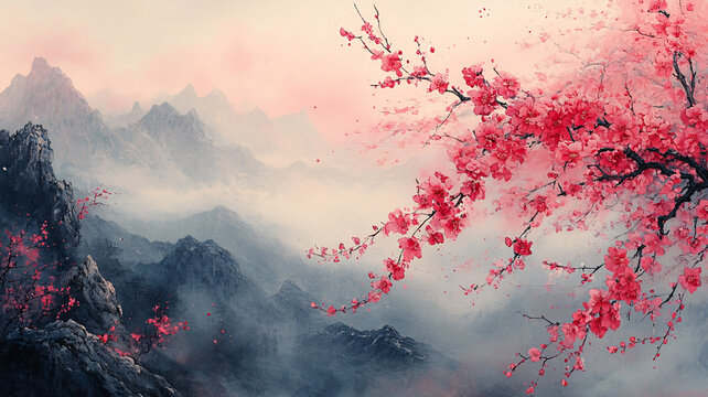 春風(fēng)吹動(dòng)花朵