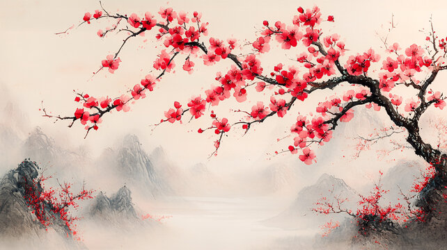 春風(fēng)吹動花朵